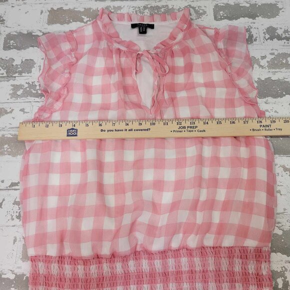 2486 Haver London Pink Gingham Sleeveless Blouse‎ Women's Medium - Picture 6 of 6